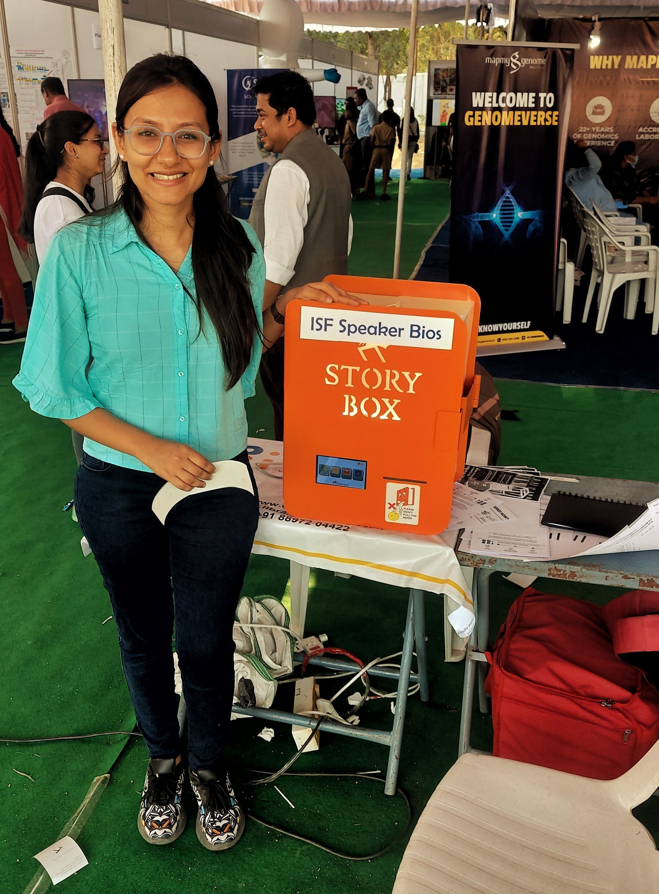 Curated a Storybox of bios for all the renowned scientists and science communication experts at India Science Festival 2023. (Photo Credits: Devanshi Gupta)